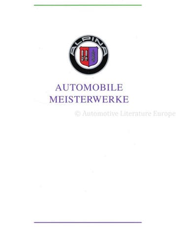 1992 BMW ALPINA RANGE BROCHURE DUITS, Boeken, Nieuw, Author