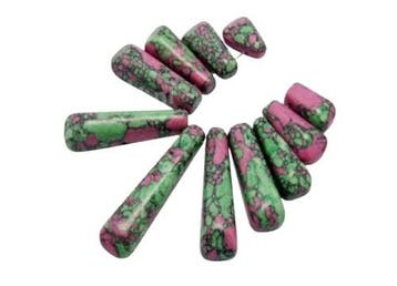 11 x Synt. Turquoise, Green Pink kralen afmetingen kraal..., Ophalen of Verzenden, Nieuw, Kraal