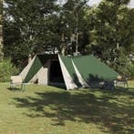 vidaXL Tipi Tent met dak met opslag Groen 660 x 456 x 200 cm, Verzenden, Nieuw, Tot en met 2