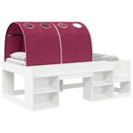 vidaXL Bedframe met tunnel met plank Wit en Rood 98.5 x 200, Verzenden, Nieuw, Wit, Hout