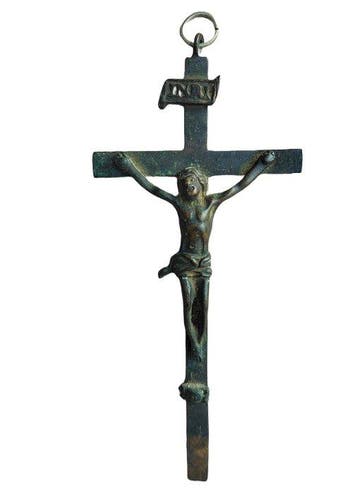 Crucifix - Brons, Messing - 1850-1900 - Oude devotionele