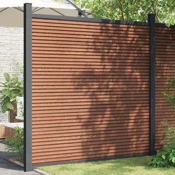 vidaXL Schuttingpaneel 180x186 cm HKC bruin, Verzenden, Nieuw, Kunststof, 1 tot 2 meter