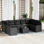 vidaXL Tuin Sofa Set Zwart poly rattan, Verzenden, Nieuw, Rotan