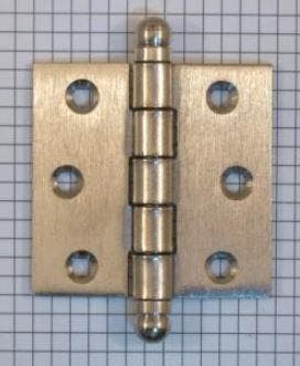 Scharnier 2.5 (63 x 63 mm) nikkel mat bolvormig torentje, Verzenden, Nieuw