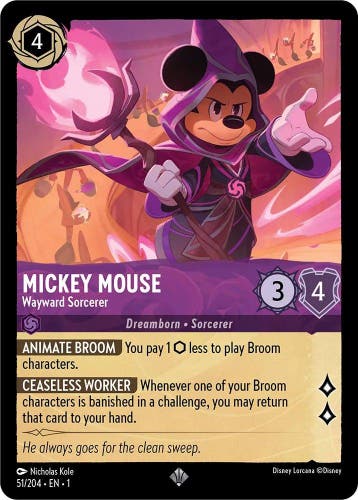 [51/204] - MICKEY MOUSE - Wayward Sorcerer ENG FOIL [M/NM], Ophalen of Verzenden, Nieuw