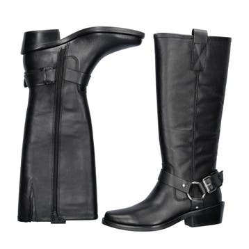 PS Poelman Sidonia bikerboots voor dames in het Zwart, Verzenden, Zwart, Lage of Enkellaarzen, Nieuw
