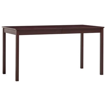 vidaXL Eettafel 140x70x73 cm grenenhout donkerbruin, Huis en Inrichting, Tafels | Eettafels, Verzenden, Nieuw