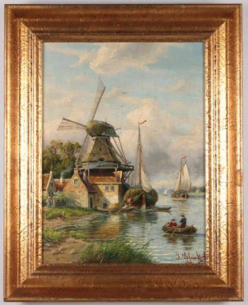 Glückert, Johannes (1868–1918) - Windmühle bei Dodrecht, Antiek en Kunst