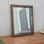 Vitrine - Wandmededelingsbord met spiegel, matglas - Hout,