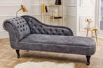 Design reclamaire CHESTERFIELD 170cm grijs gestructureerde, Ophalen of Verzenden, Nieuw