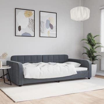 Slaapbank 100x200cm Donkergrijs -43% Retourtje, 100 cm, Eenpersoons, Ophalen of Verzenden, Zo goed als nieuw