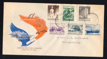 Nederland 1950 - Zomerzegels op FDC met Attest Henk Vleeming, Gestempeld