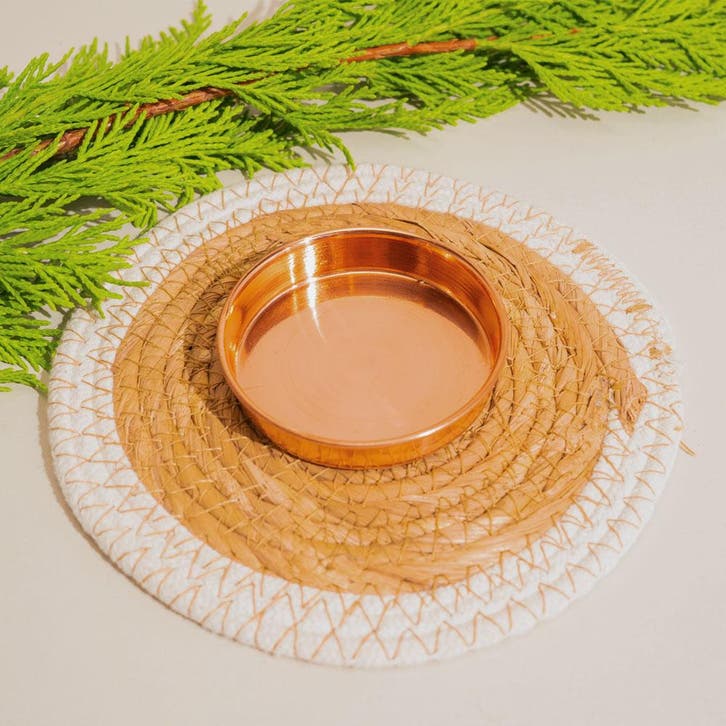 Puur Koperen Dekseltje voor rechte Bekers, Huis en Inrichting, Keuken | Servies, Ophalen of Verzenden