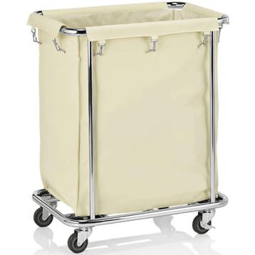 Linnenwagen | RVS/Nylon | Incl. Waszak | Wielen (Geremd) |, Verzenden, Nieuw in verpakking