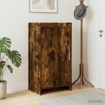 vidaXL Schoenenkast Gerookt eiken 48 x 36 x 92 cm Bewerkt, Verzenden, Nieuw