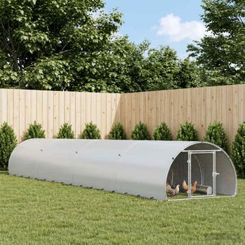 vidaXL Kippenhok zilver 800 x 150 x 100 cm Gegalvaniseerd, Dieren en Toebehoren, Verzenden, Nieuw