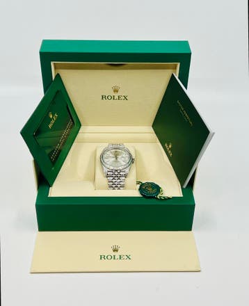 Rolex Datejust 41 - Silver Dial -126300- Iced Out - Diamonds, Staal, Polshorloge, Nieuw, Rolex