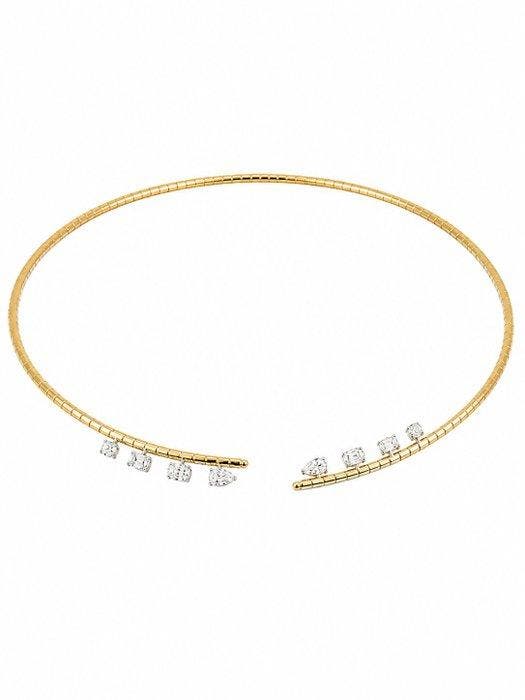Kraagketting - 18 karaat Geel goud - 1.72ct. tw. Diamant, Sieraden, Tassen en Uiterlijk, Antieke sieraden
