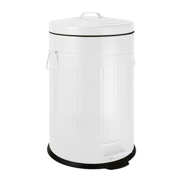 Pedaalemmer retro look - wit - 12 liter, Huis en Inrichting, Woonaccessoires | Prullenbakken, Verzenden, Nieuw