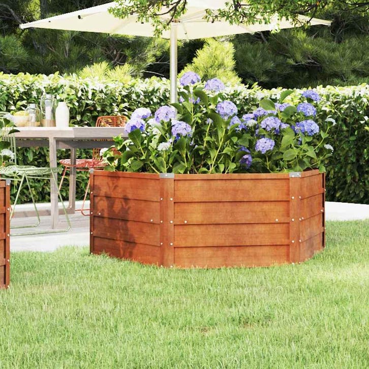 vidaXL Plantenbak verhoogd 129x129x45 cm cortenstaal roestig, Tuin en Terras, Bloembakken en Plantenbakken, 100 cm of meer, Nieuw