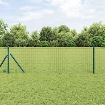 vidaXL Euro-hek met grondbevestiging 25 x 0,6 m PVC-Coated, Verzenden, Nieuw, IJzer