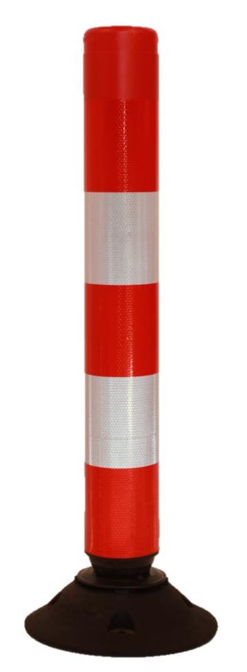 Flexibele parkeerpaal - Rood - wit reflecterend - Binnen &, Verzenden