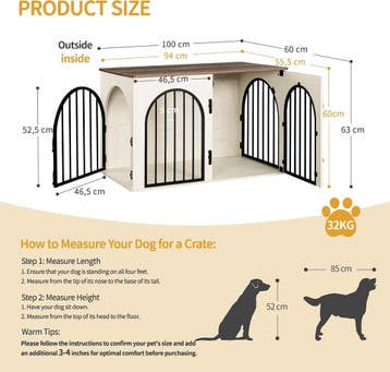 Hondenbench - Hondenren - Bench voor honden - 100x60x63 cm -, Verzenden, Zo goed als nieuw