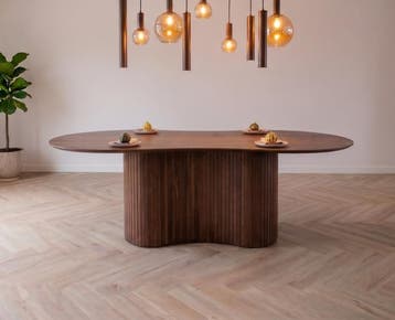 Eettafel Jordy organisch 200x110cm - bruin | Eleonora, Huis en Inrichting, Tafels | Eettafels, Ophalen of Verzenden, Nieuw