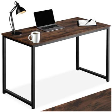 Bureau Flint - Industrieel hout donker, rustiek, 140 cm, Huis en Inrichting, Verzenden, Nieuw