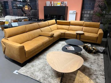 Matheo | Rom1961, Hoekbank, Leer, 150 cm of meer, Vierpersoons of meer