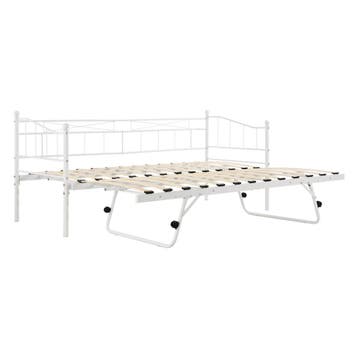Slaapbank met onderschuifbed Skutskär 90x200 cm wit, Verzenden, Nieuw