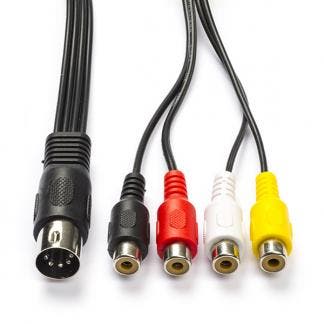 Din naar Tulp kabel | M  V | Nedis | 20 cm (Stereo, 5 pins), Verzenden, Nieuw