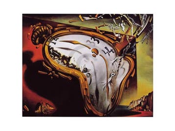 Kunstdruk Salvador Dali - Les montres molles 80x60cm, Verzenden, Nieuw