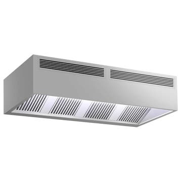 GGM Gastro | Afzuigkap doosmodel RVS - B2500mm - zonder |, Onderbouw afzuigkap, Verzenden, Nieuw, Inbouw