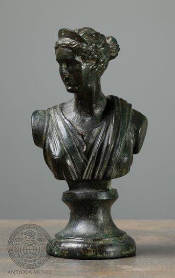 Oud-Romeins Brons Bronzen buste van Poppaea Sabina – Replica, Antiek en Kunst
