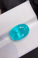 1 pcs Blauw Toermalijn - 8.22 ct - Gemological Institute of, Nieuw