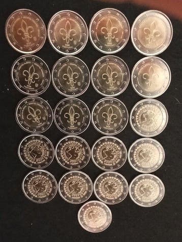 Portugal. 2 Euro 2023/2025 (21 moedas) (Zonder minimumprijs)