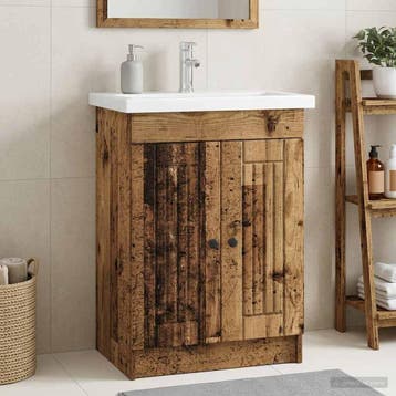 vidaXL Badkamer onder wastafel kast Oud hout 78,5 x 37,5 x, Verzenden, Nieuw