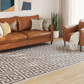 vidaXL Vloerkleed voor binnen buiten laagpolig 190x300 cm, Verzenden, Nieuw, Bruin