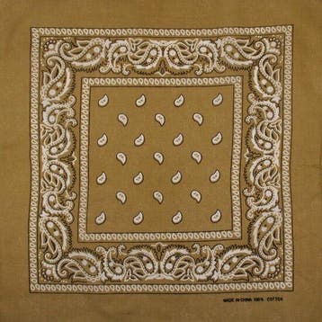 Haarband Bandana Zakdoek 55cm – Paisley Print – Licht bruin, Nieuw