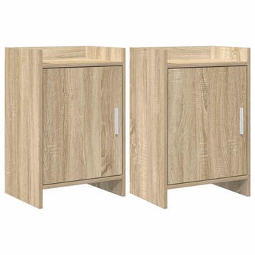 vidaXL Nachtkastjes 2 st Sonoma Eiken 40 x 30 x 60 cm, Minder dan 45 cm, Verzenden, Nieuw, 55 tot 70 cm
