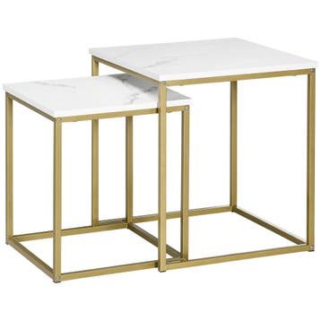 TRUUSK Salontafel Set - Bijzettafel Koffietafel Set - Stalen, Verzenden, Nieuw