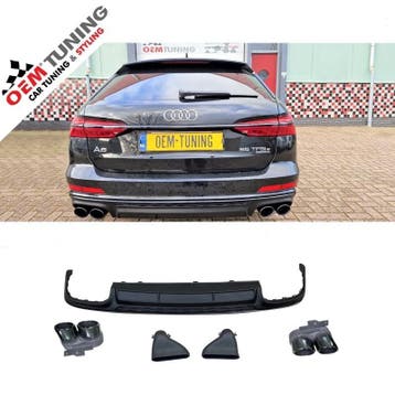 Diffuser geschikt voor A6 S6 C8 S-Line | 18–2025 | Mat Zwart, Nieuw, Achter, Bumper, Audi