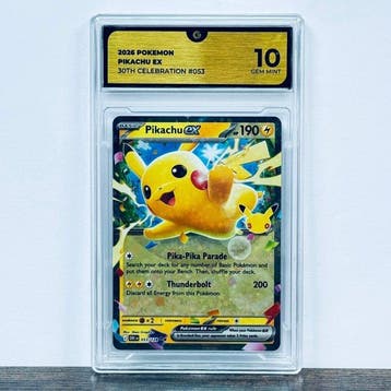 Pokémon Graded card - Pikachu ex 053 - 30th Anniversary –, Nieuw
