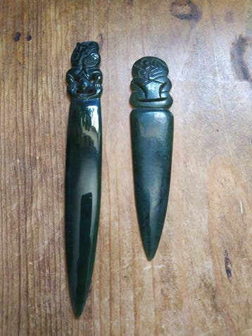 Pounamu groensteen nefrietjade briefopener - Maori -
