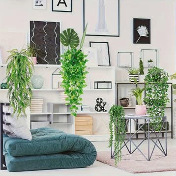 4x Kunst Hangplanten - Faux Eucalyptus & Klimop - UV-Bestend, Verzenden, Nieuw