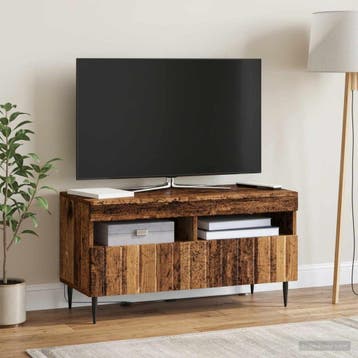 vidaXL LED tv-meubel ZWOLLE 81 x 35 x 43 cm Oud hout Bewerkt, Minder dan 50 cm, Verzenden, Nieuw, Minder dan 100 cm
