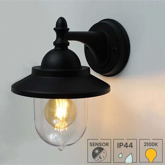 Buitenlamp Digne + E27 LED dag-nacht sensorlamp | 3.5 watt |, Tuin en Terras, Buitenverlichting, Wandlamp, Nieuw, Minder dan 50 watt