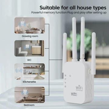 300Mbps WiFi Repeater - Versterk je Draadloze Netwerk voor L, Verzenden, Nieuw