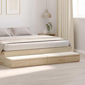 vidaXL Bedlades Sonoma Eiken 200 x 36,5 x 16,5 cm Bewerkt, Verzenden, Nieuw, Hout, Minder dan 45 cm